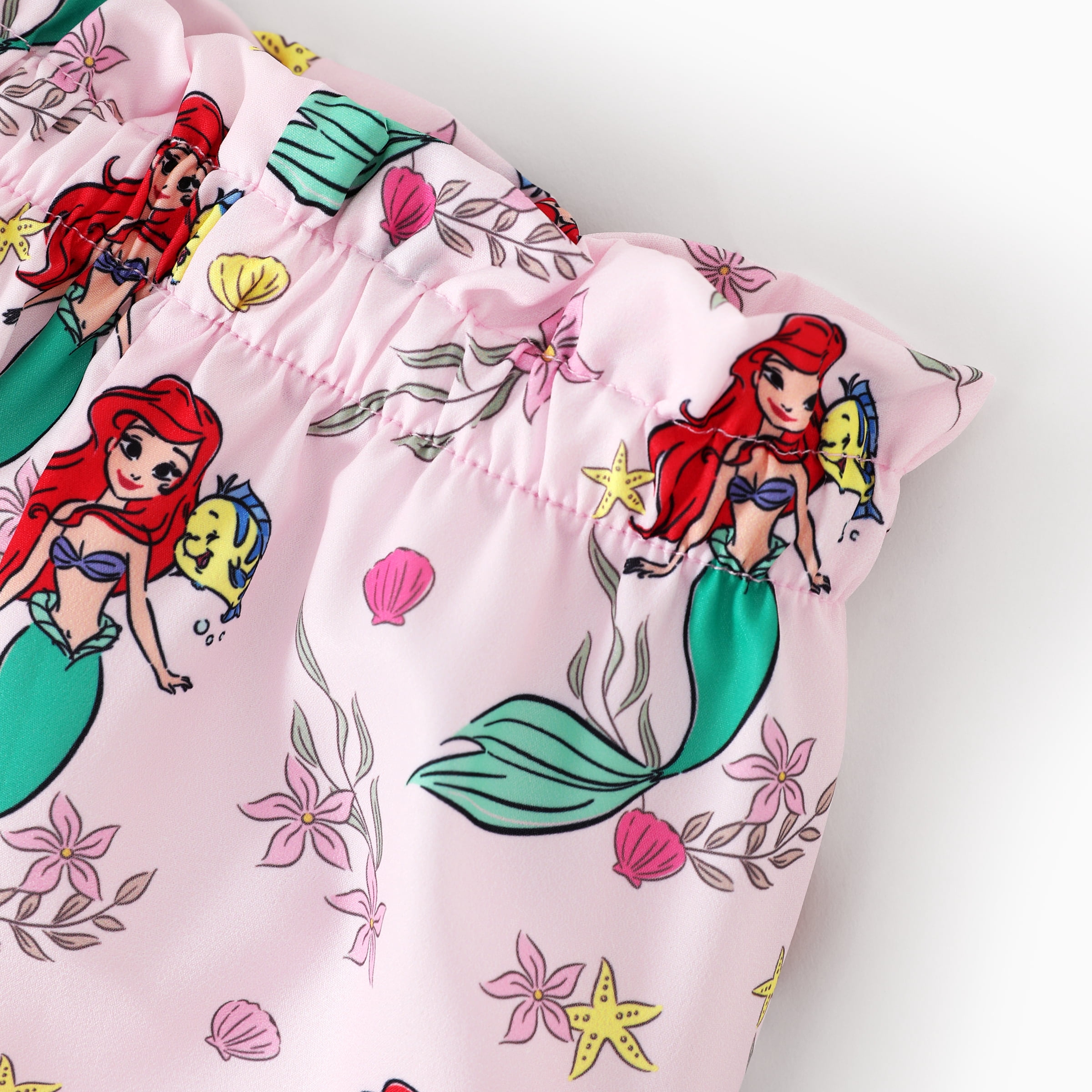 Disney Baby Clothes 3pcs Princess Ariel Graphic Romper Bodysuit Pants Outfit Set with Headband Shower Gifts Newborn Infant