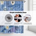 thumbnail image 5 of Vintage Compass Flower Shower Curtain Blue White Nautical Gears Rose Floral Bath Curtain Polyester Fabric Bathroom Decor 72x72 Inch, 5 of 5