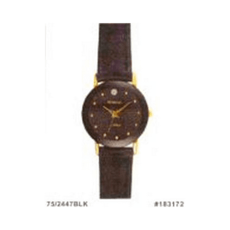 UPC 086702265305 product image for Armitron Women's 75/2447BLK Diamond-Accented Watch with Black Leather Band | upcitemdb.com