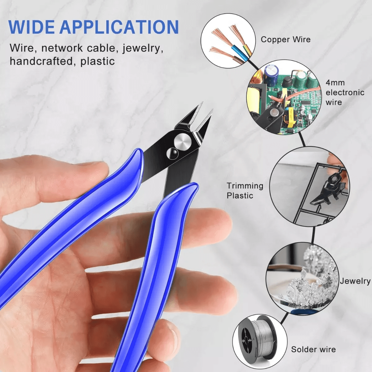 5" Plier Set Sale,Flush Cutters with Spring,Precision Wire Snip,Wire Cutters for Jewelry Making,Zip Tie ,Side Cut