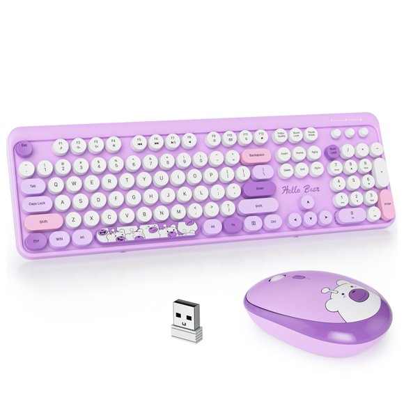 Combo de teclado y ratón GTSP Typewriter Purple Wireless