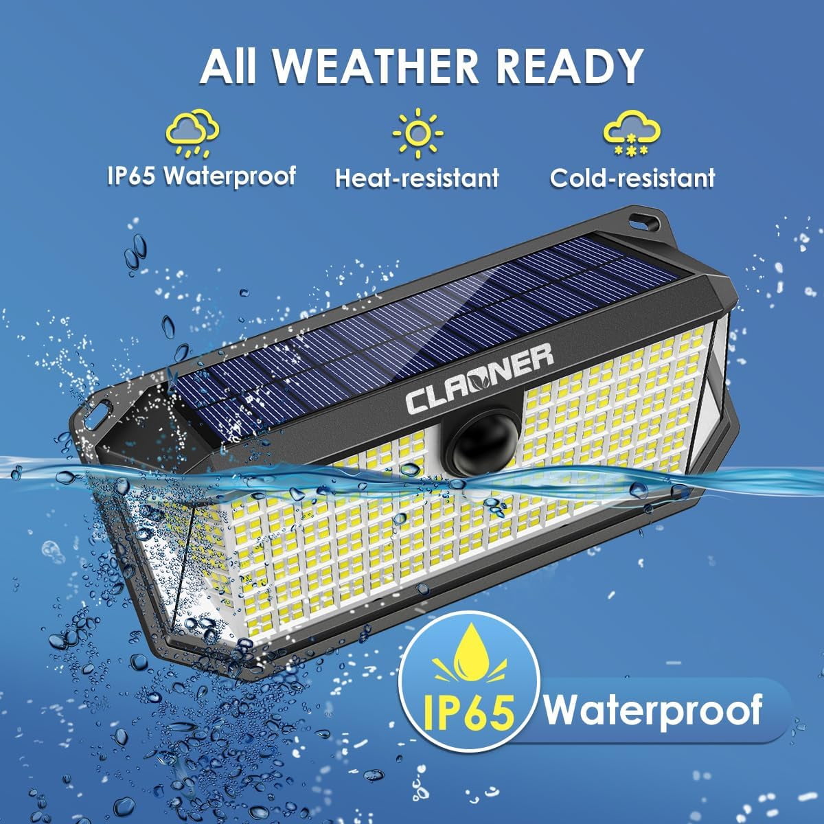 Claoner Solar Lights Outdoor%cartar% [128 LED/8パック] Solar Motion Lights 3 Working Modes Solar Wall Lights with 270°Wide Angle Wireless IP 65 CLAONER Solar Lights Outdoor, [128 LED&frasl;4 Packs] Solar Motion