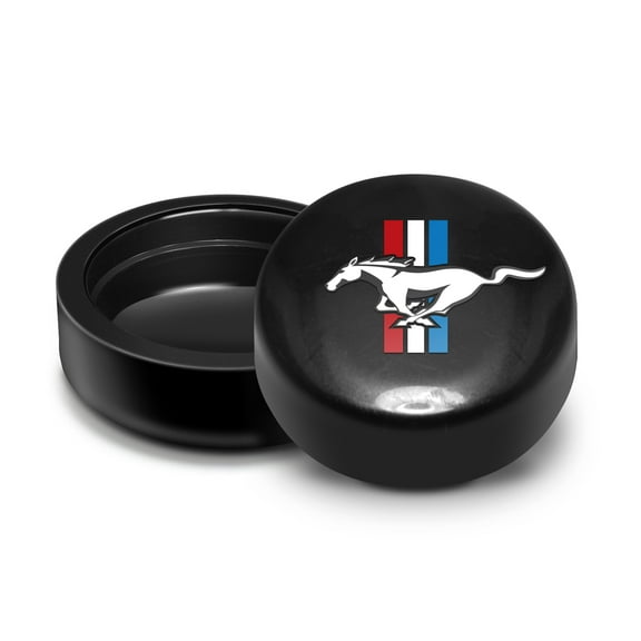 Ford Mustang Tri-Bar on Black ABS Plastic License Plate Frame Screw Covers