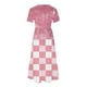 thumbnail image 3 of Vestido de Manga Corta para Mujeres Vestido de Verano de Cuello Redondo Impreso, Poliéster de Tamaño Verdadero Diario Y Vestido de Fiesta, 3 of 4