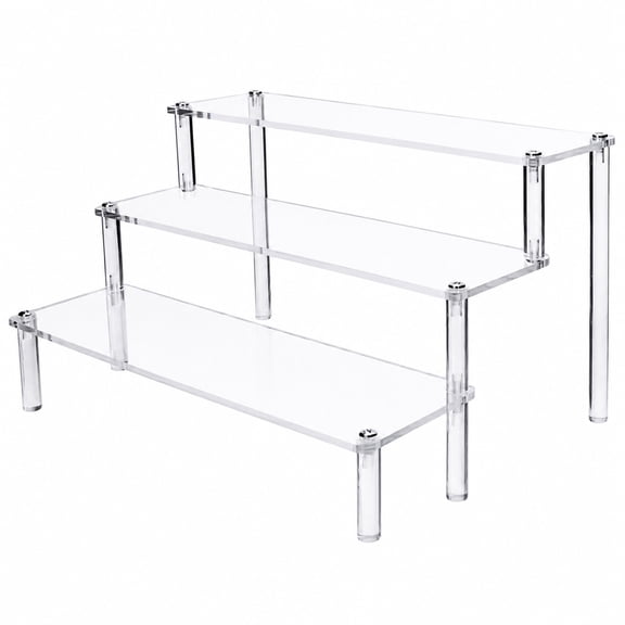 Acrylic Display Stand 3 Tier Clear Riser Shelf for Collectibles Perfume Jewelry Cosmetics Home Decor Organizer