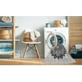 thumbnail image 2 of Ahgly Tapis Rond Lavable en Machine Intérieur Transitionnel Gris Cendré, 7 Pieds Rond, 2 of 7