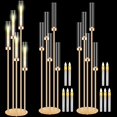 thumbnail image 1 of Tandefio - Juego de 2 centros de mesa de candelabros acrílicos de 42.5 pulgadas de alto, portavelas transparentes con pantallas de 5 brazos pa, 1 of 7