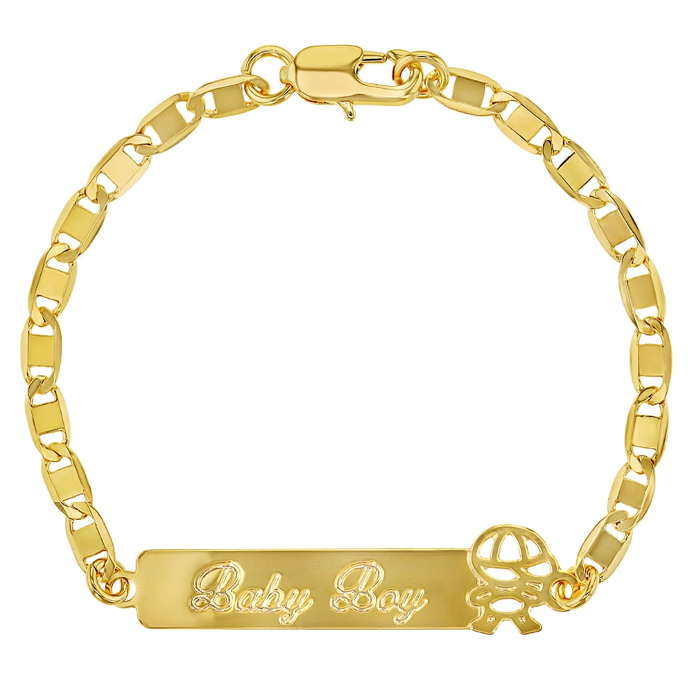 18k Gold Plated Tag Id Identification Bracelet For Toddler Boy 18k Gold Plated Tag Id Identification Bracelet For Toddler Boy Children 6