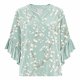 thumbnail image 5 of Tejiojio Women's Casual Printed Top Lace Trim V-Neck 3/4 Sleeves Button Down Fashionable Daily Wear, 5 of 6
