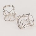 thumbnail image 6 of BalsaCircle 4 Silver Metal Hollow Woven Dinner Napkin Rings Rhinestones Wedding Party Event Decorations Supplies, 6 of 8