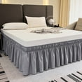 thumbnail image 3 of AIGIA Wrap Around Bed Skirts 15 Inch Drop Adjustable Elastic Dust Ruffles Wrinkle Resistant Silky Machine Washable, 3 of 14