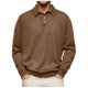 thumbnail image 1 of Camisa informal de manga larga con botones y color liso para hombre: diseño con solapa, material de poliéster, adecuada para el trabajo y la oficina, tallas S-XXXL., 1 of 6