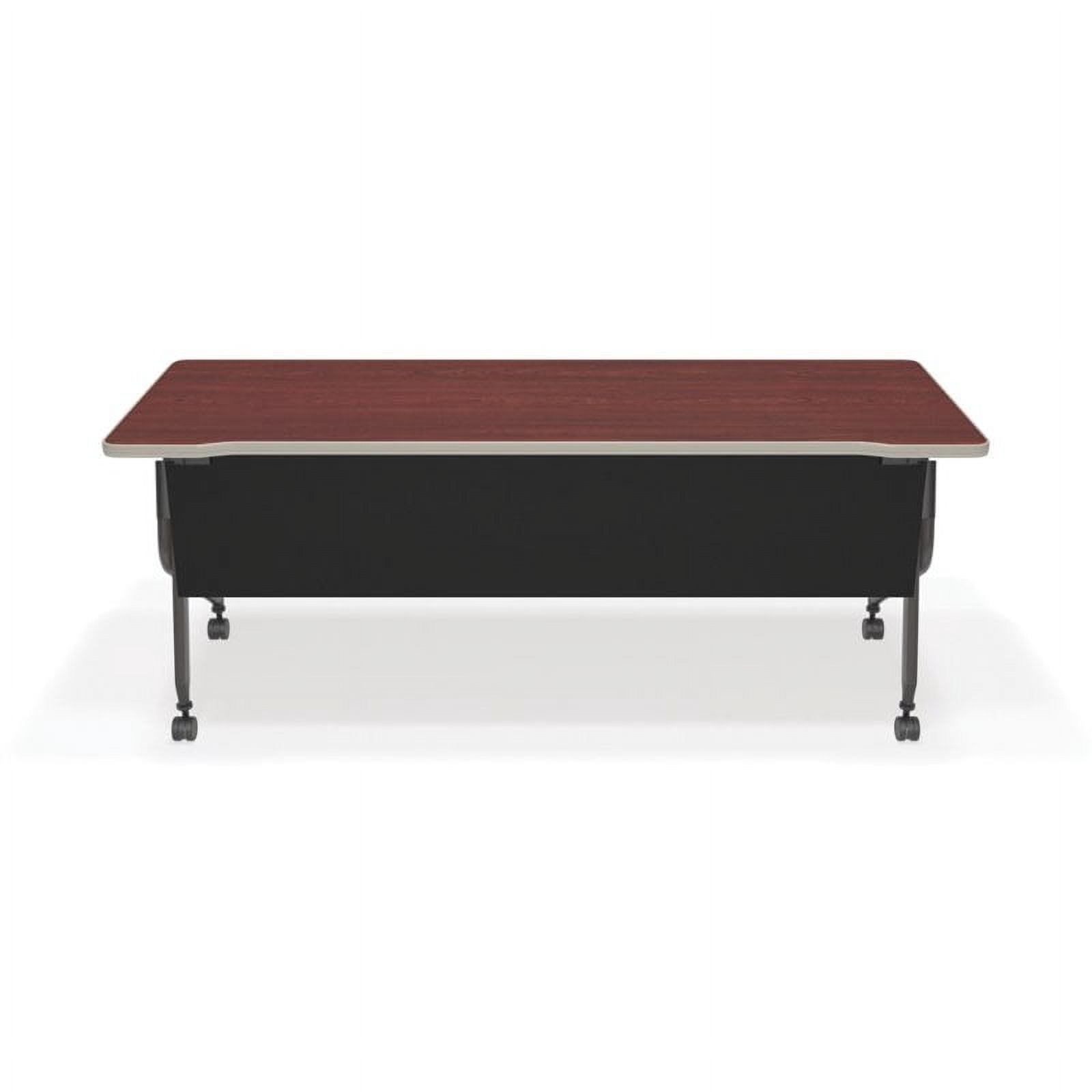 OFM Mesa Privacy Panel Folding Table in Cherry and Black