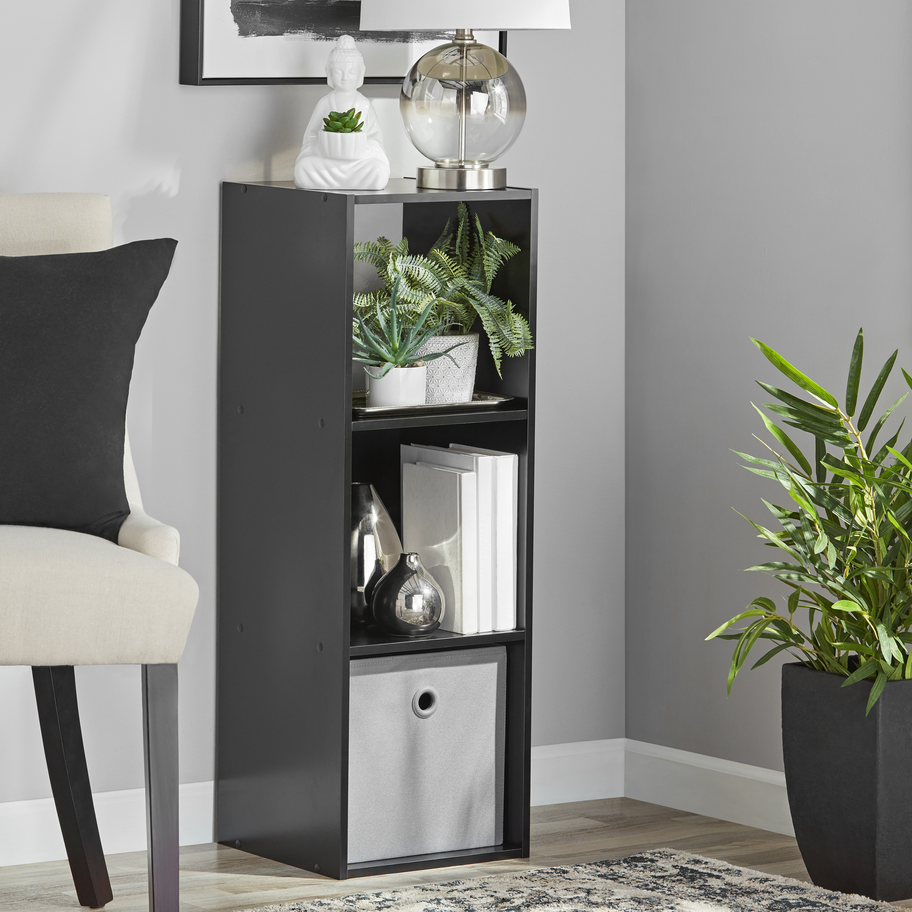 Mainstays 3-Cube Storage Organizer, Black photo 2