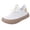 White, variant on Rokment Womens Chunky Platform Walking Shoes Wide Width Comfortable Knit Athletic Running Hiking Trainners Breathable Low Top Flat Casual Sneakers