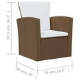 thumbnail image 4 of vidaXL 16 Piece Garden Lounge Set with Cushions Poly Rattan Brown, 4 of 5
