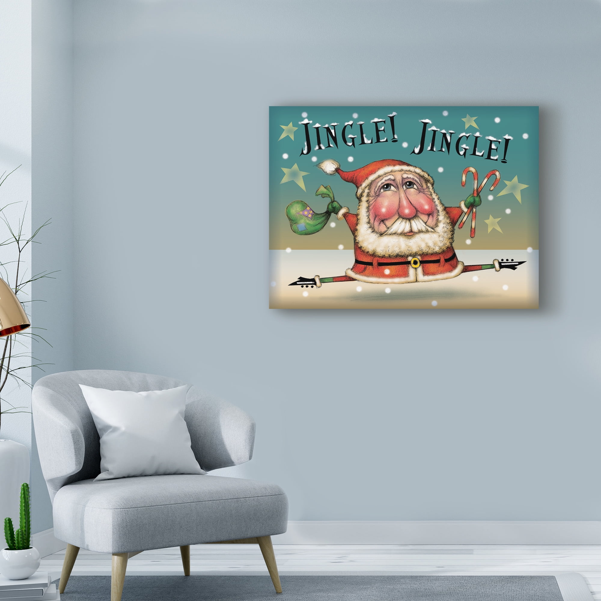 Trademark Fine Art 'Santa On The Run' Canvas Art by Margaret Wilson