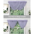 thumbnail image 5 of Waterfall Valances for Windows, Pure Lavender Kitchen Sheer Valance Curtains, Simple Solid Color Rod Pocket Elegant Swag Valances for Living Room Bedroom, 47.2"x38.5", 2 Panel, 5 of 8