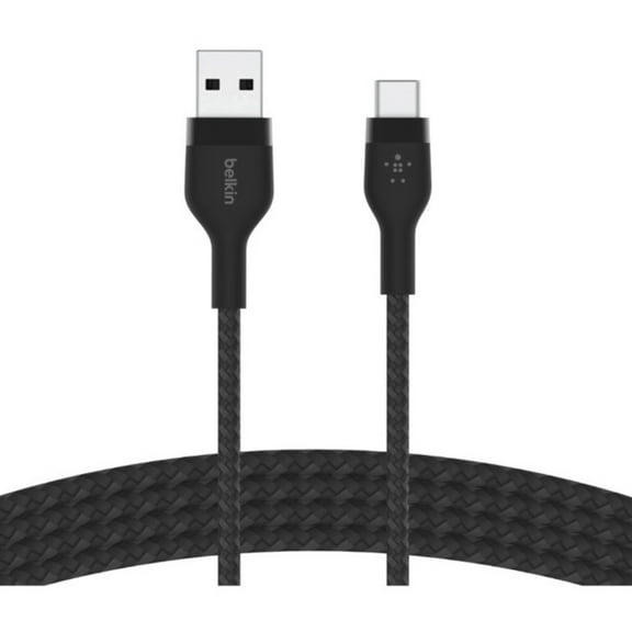Restored Belkin BoostCharge Pro Flex Braided USB-C to USB-A (2M/6.6ft) Fast Charging Cable USB-IF Certified Black (Refurbished)