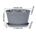 thumbnail image 3 of LiUMX Wave Edges Plastic Flower Pot with Drainage Holes and Matching Saucer, Dark Gray or White Indoor Outdoor Planter for Herbs, Succulents, Flowers, 3 of 7