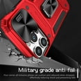 thumbnail image 5 of ELEHOLD for iPhone 15 Pro Max Rugged Heavy Duty Case,with Slide Camera Lens Protector Rotating Ring Holder Kickstand Work with Magnetic Car Mount Holder Shockproof Protective Armor Case,Red, 5 of 10