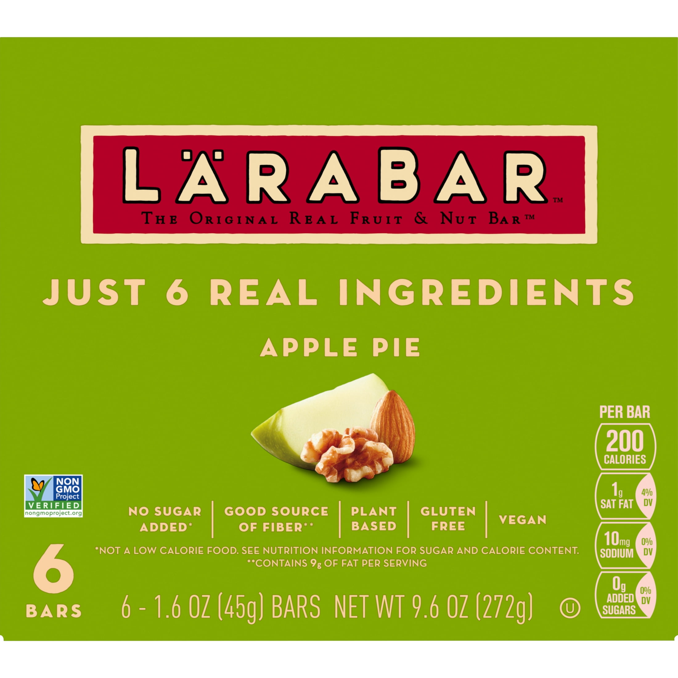 (8 pack) Larabar Apple Pie, Fruit and Nut Bars, Gluten Free and Vegan, 6 Count, 9.6 oz