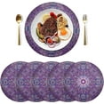 thumbnail image 2 of Coolnut Purple Floral Mandala Round Placemat Set of 1, Non-Slip Heat Resistant & Waterproof Plate Pads for Dinner Table Table Placemats, 15.4 in Home Decor Gifts, 2 of 6