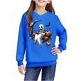 thumbnail image 4 of bbymog Halloween Girls Hoodies Size 14-16 Boys' Fashion Spooky Graphic Long Sleeve Hoodie Sweatshirt Fall Winter Kids Sweatshirts Blue B 11 Years, 4 of 9