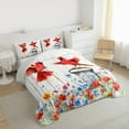 thumbnail image 4 of Manfei Cute Cardinals Bedding Comforter Set,Old Barn Door Twin Comforter Sets,Colorful Flower Floral Bedding Set For Teens,Ultra Soft Home Decor Reversible,2pcs, 4 of 9