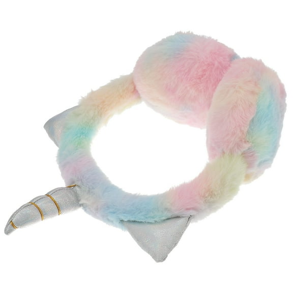 COSMOBETTY Girls Ear Warmer Headband Unicorn Ears Shape Plush Cold Weather Gradient Yellow 1Set