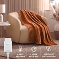 thumbnail image 4 of Sunbeam Heated Electric Channeled Faux Fur Throw Blanket, Gingerbread, 4 Heat Settings, 50 x 70 in, 4 of 12