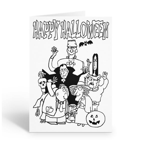 Stonehouse Collection |  Halloween Kid Set of Coloring Greeting Cards | 12 Seaso