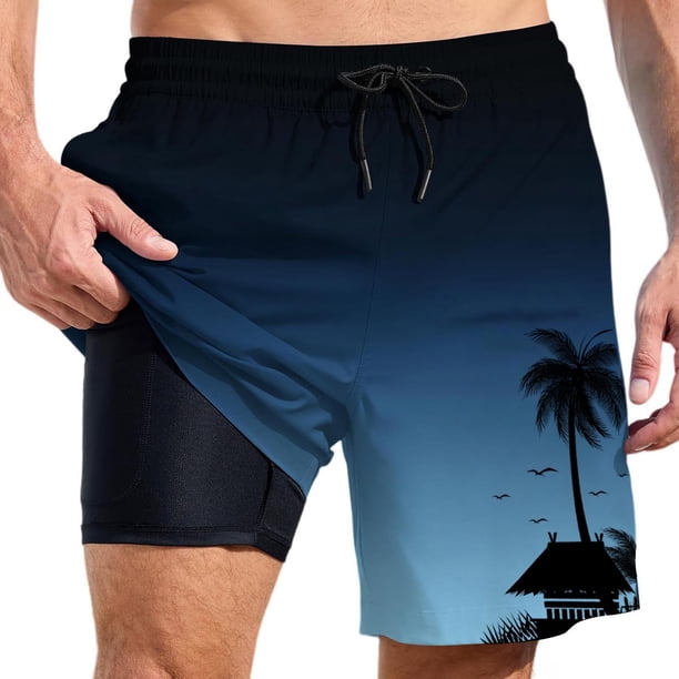 WILLBEST Bañador Deportivo para Hombre, con Forro de Compresión y Entrepierna, con Bolsillos, 949