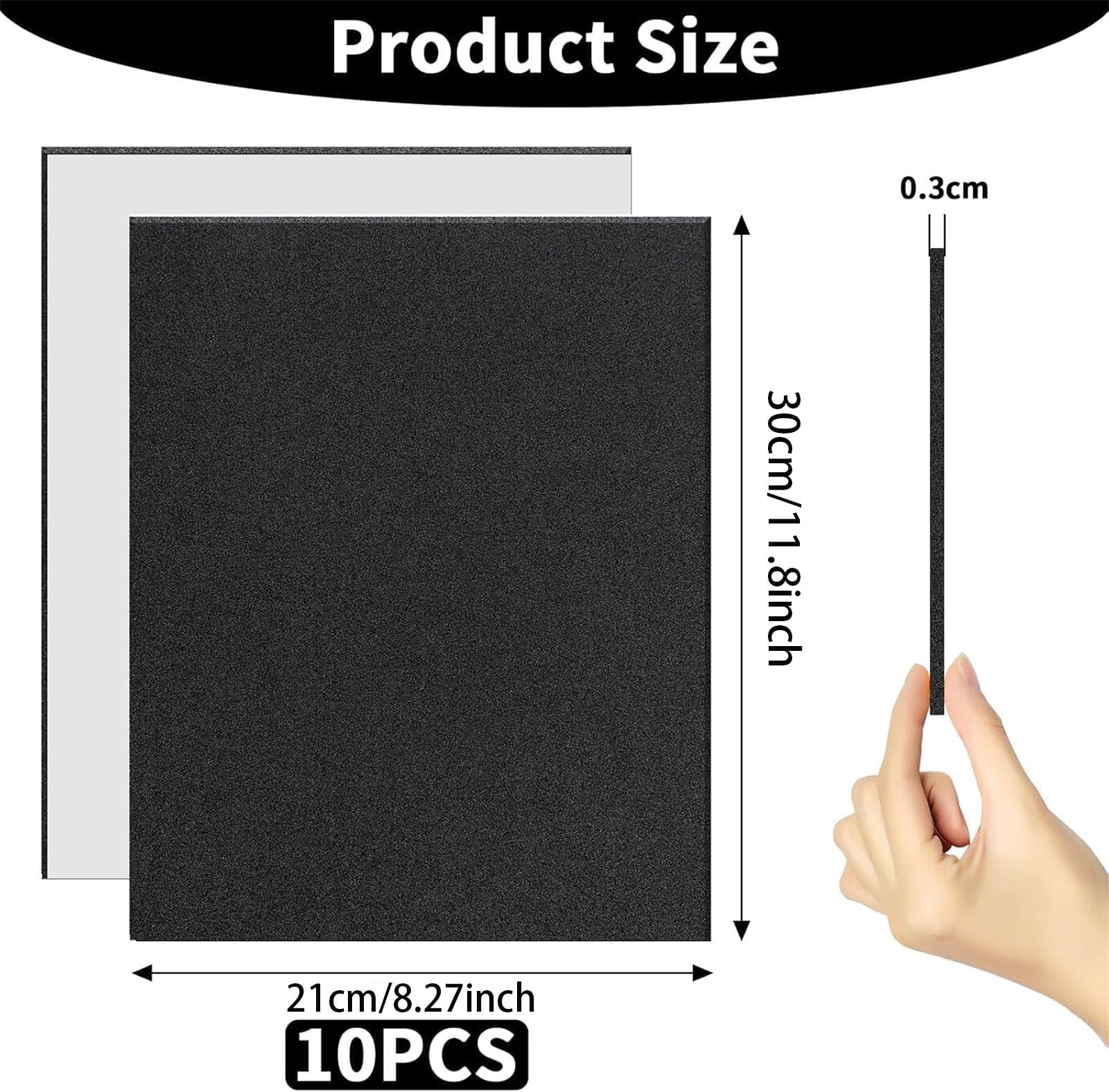 Foam Padding Sheet,Bexikou 1/8" Thick Neoprene Insulation Foam with Adhesive Backing,Adhesive Foam Padding Sheets for Furniture, Cars, Speakers, DIY 12 Inch X 8 Inch (10 Pcs)