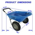 thumbnail image 2 of wheel barrow Two wheeled trolley for blue garden 15 inch pneumatic wheel WB189BL, 2 of 7