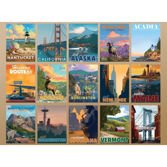 Rompecabezas Buffalo Games Brilliant Travel 1000 piezas