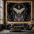 thumbnail image 6 of Mint Moth Above Amethyst Crystals, Mystical Boho for Crystal Collectors, Celestial Nature Decor, Housewarming Gift, Tapestry Wall Hanging for Bedroom and Studio, 6 of 7