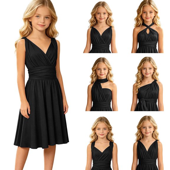 Bmisegm Little Girl Dresses Convertible Daughter Matching Party Gown for Show Princess Flower Girl Dress