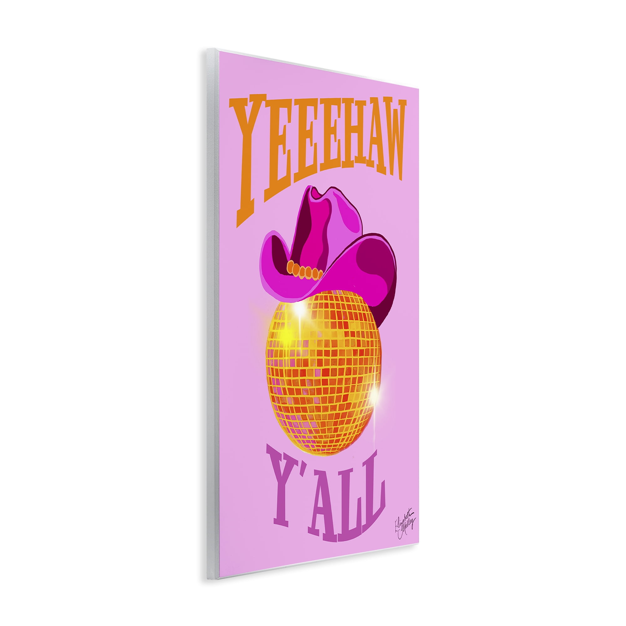 Stupell Industries Yeehaw Y'all Disco Cowboy Entertainment Painting Unframed Art Print Wall Art, 13 x 19
