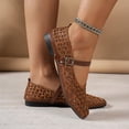 thumbnail image 6 of Purcolt Eyelet Flats for Women Trendy Casual Hollow-out Square Toe Slip On Ballet Shoes Comfort Elegant Soft Sole Walking Dress Shoes with Buckle Strap, 6 of 9