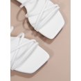thumbnail image 4 of Women White Minimalist Slide Sandals, Open Toe Fashionable Sandals, 4 of 5