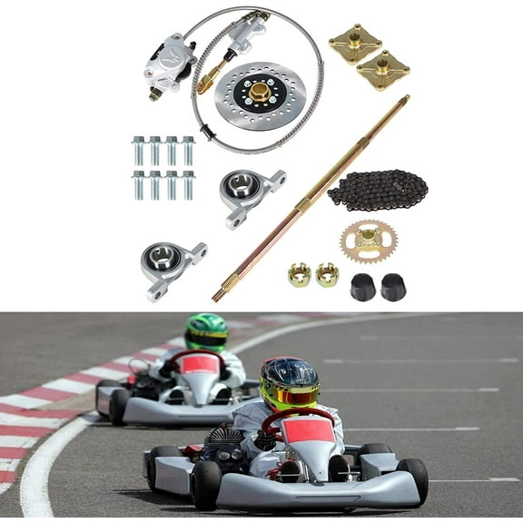 PET-U Go Kart Rear Live Axle Kit, brake Assembly,sprocket & Hub, Chain,Hub Drift Trike 32inch