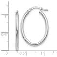 thumbnail image 2 of 10K White Gold Earring Hoop Women'S 26 mm 17 Polished Oval Hinged Earrings, 2 of 2