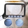 thumbnail image 3 of Lupa de lectura rectangular JAMW con 5 luces LED 2 modos de intensidad 2 aumentos, 3 of 5