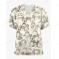 thumbnail image 2 of Blusa de trabajo de manga corta para mujer, uniformes de clínica dental, blusa para médico, estampado de Mickey Mouse de Disney, blusas de hospital, enfermería y cirugía, 2 of 4
