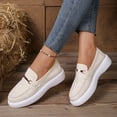 thumbnail image 2 of Zapatos de Caminata de las Mujeres de Moda Y Casual de Corte Bajo Decoración de Metal Vintage Cabeza Redonda Zapatos Planos Portátiles Zapatos Casuales de las Mujeres, 2 of 9