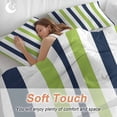 thumbnail image 5 of Green Navy Blue Striped Bedding 3 Piece Duvet Cover Set Twin Size, Farmhouse Stripe Art Soft Microfiber Comforter Cover with Zipper Closure & Pillowcases, Wrinkle & FadeResistant Quilt Cover, 5 of 9