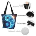thumbnail image 4 of Pofeuu Blue Yin And Yang Print Women Fashion Shoulder Handbags Top Handle Satchel Bags Tote Shoulder Shopping Bag Stylish Canvas Tote Bag, 4 of 6