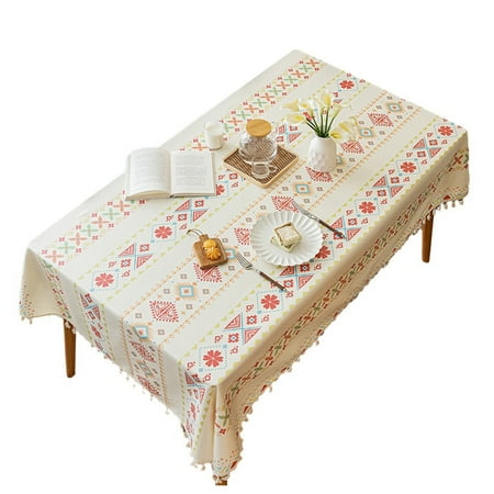 

Kitchen Essentials Kitchen Utensils Set Cooking Utensils Set Bohemian Style Tablecloth Geometric Prints Vintage Design Waterproof Oilproof B