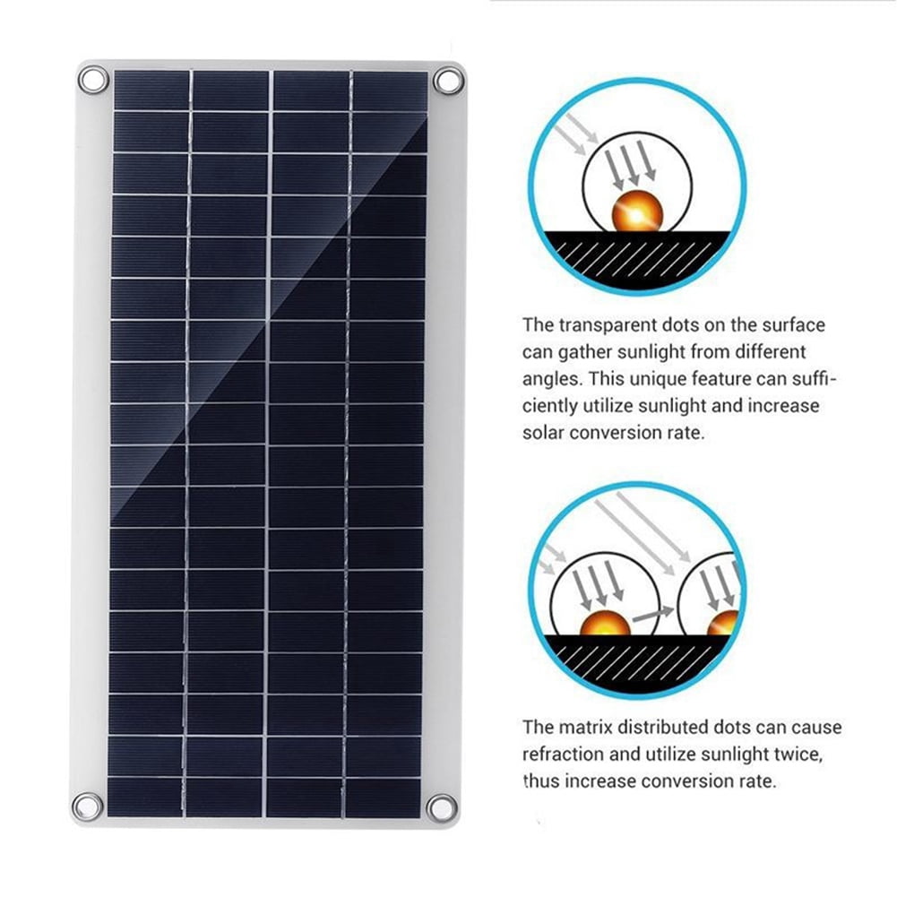 30W Flexible Solar Panel Solar Cells for Car RV Boat Home Roof Van Camping Solar Battery, 10A Solar Controller Module